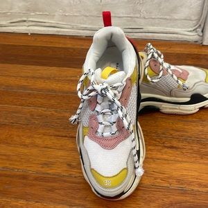 Balenciaga Triple S sneakers in multi color leather and mesh. Gently worn.